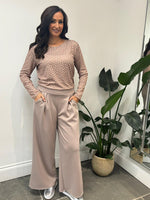 Mocha Relaxed Fit Pleat Trousers
